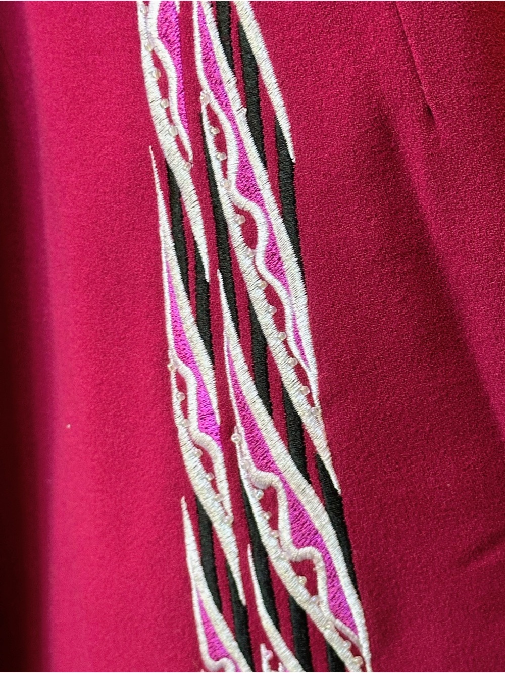 Bob Mackie Hot Pink Embroidered and Beaded Fringe Blazer Jacket - Picture 3 of 6